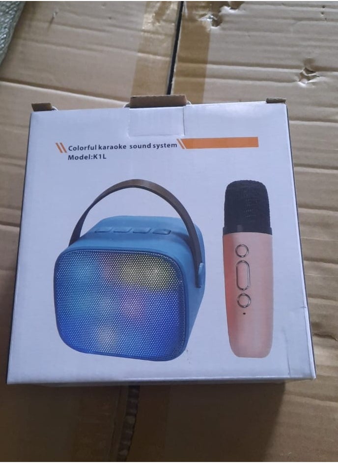 Generic - Portable Bluetooth Karaoke Speaker with Wireless Microphones for Home Enjoyment Party White - Image 1