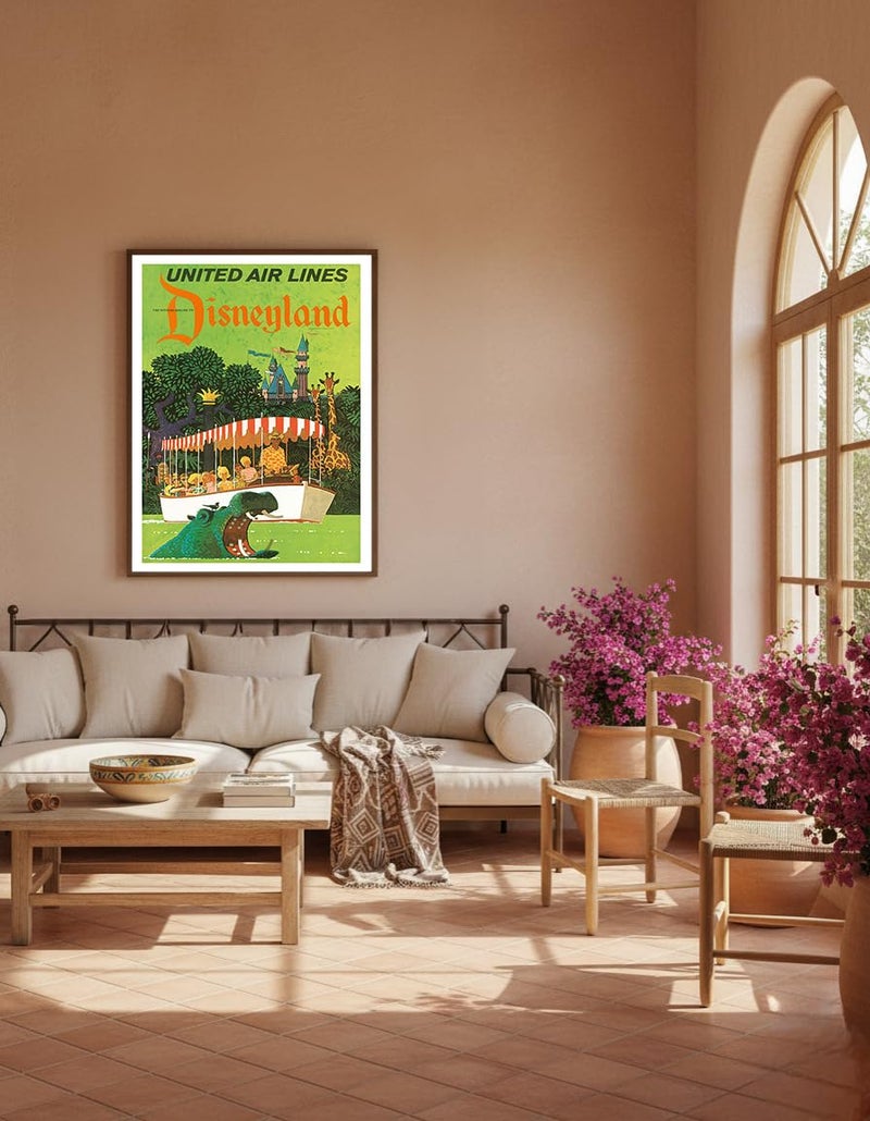 Pacifica Island Art California - Jungle Cruise Hippo - United Air Lines - Vintage Airline Travel Poster by Stan Galli c.1960s - Master Art Print (Unframed) 9in x 12in - Image 5