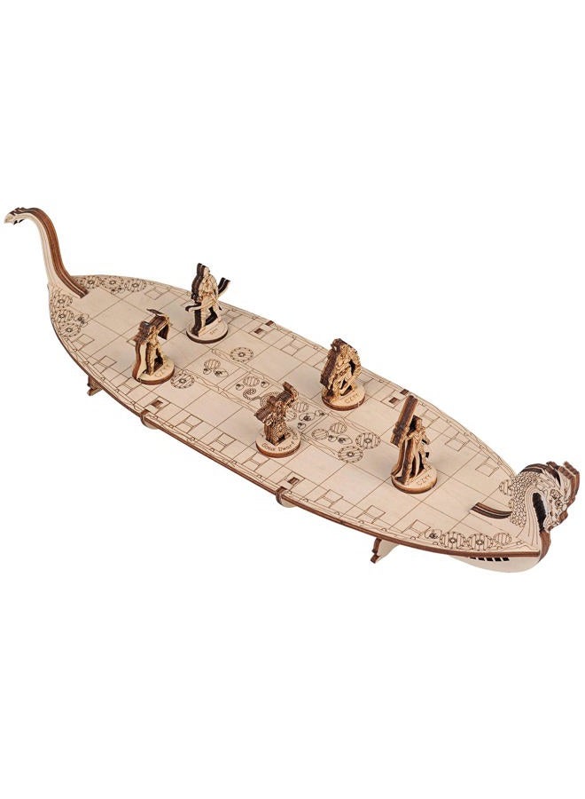 CZYY D & D Miniatures Viking Longship Wood Laser Cut 2.5cm Square Grid Ship Battle Map for Dungeons and Dragons, Pathfinder or Other Tabletop RPG - Image 1