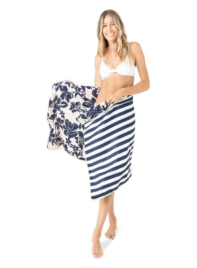 Roxy Cabana Beach Towel - Soft & Absorbent, Quick-Dry, Oversized 60" x 30" Pool & Bath Towel for Beach, Pool, and Travel, Mood Indigo, OS - Image 1