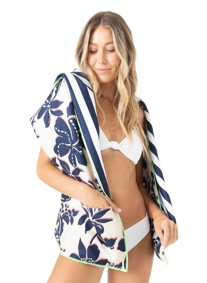 Roxy Cabana Beach Towel - Soft & Absorbent, Quick-Dry, Oversized 60" x 30" Pool & Bath Towel for Beach, Pool, and Travel, Mood Indigo, OS - Image 3