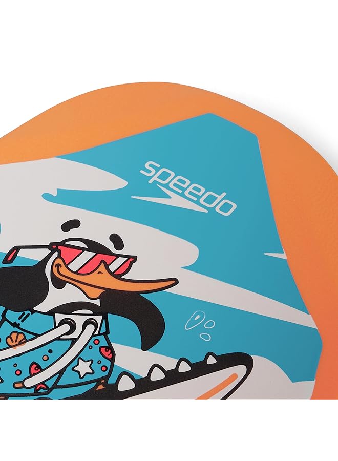 سبيدو عوامة مطبوعة للأطفال للجنسين لتعلم السباحة، شيما أزوي أزرق/برتقالي فلوري، مقاس واحد - Image 4
