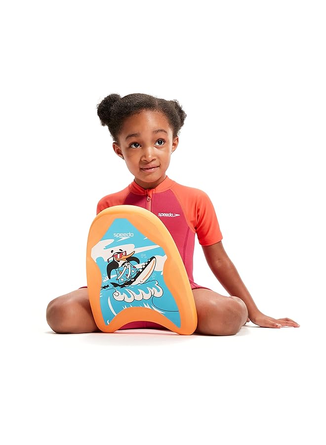 سبيدو عوامة مطبوعة للأطفال للجنسين لتعلم السباحة، شيما أزوي أزرق/برتقالي فلوري، مقاس واحد - Image 5
