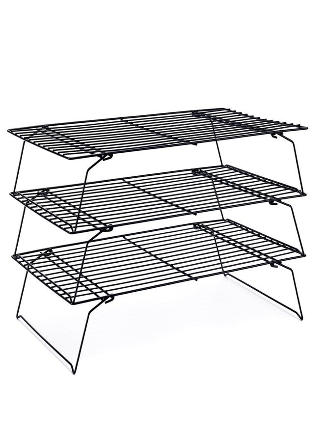 EBOFAB 3-Tier Cooling Rack for Baking Cookies Cake Bread Pastries and More – Space-Saving Stackable Wire Cooling Rack with Nonstick Coating for Even Airflow Perfect for Baking & Party Snacks - Image 1