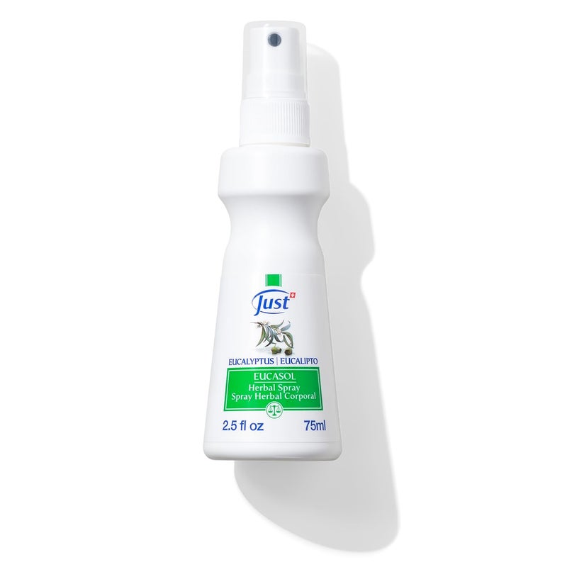 SwissJust Eucasol Spray 75ml. Enriched With Eucalyptus Essential Oil. Alternative Room, Pillow Or Fabric Spray. Eucalyptus Spray by Swiss Just - Image 1