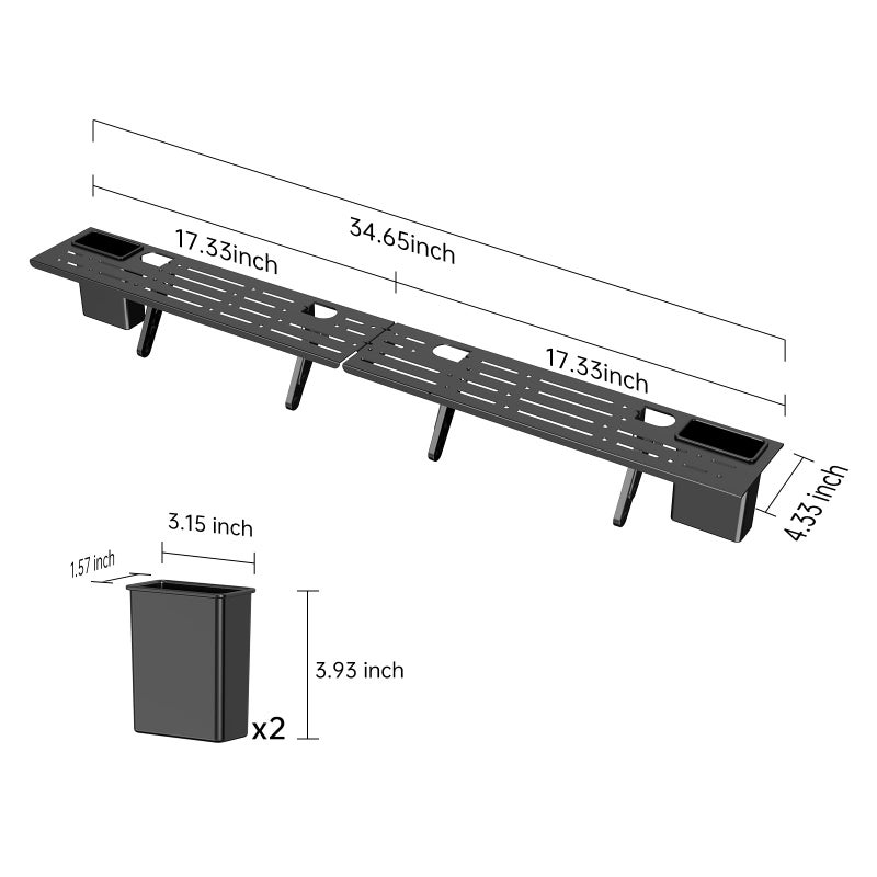 CABTE Adjustable Steel TV Top Shelf, Floating TV Stand, Universal Monitor Shelf for Soundbar, Game Console, Cable Box, Router Shelves (34.65 x 4.33 inch) - Image 2
