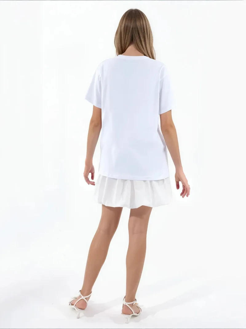 Jennyfer White Cotton Two-Piece Coord for Women | Best Price UAE