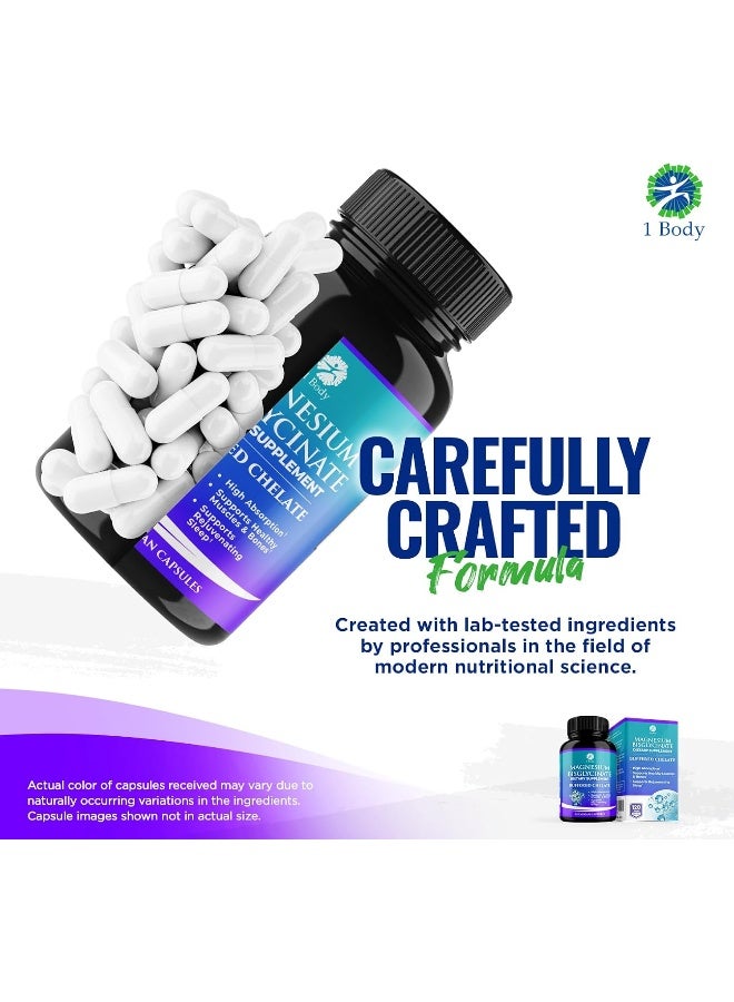 1 Body Magnesium Bisglycinate Chelate - 120 Vegan Capsules - Image 5