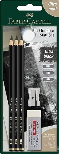 Faber-Castell 3 Count Pitt Graphite Matte Tin - HB, 2B, 4B - Matte Black Graphite Pencils - Image 1