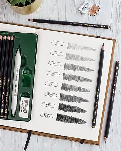 Faber-Castell 3 Count Pitt Graphite Matte Tin - HB, 2B, 4B - Matte Black Graphite Pencils - Image 4