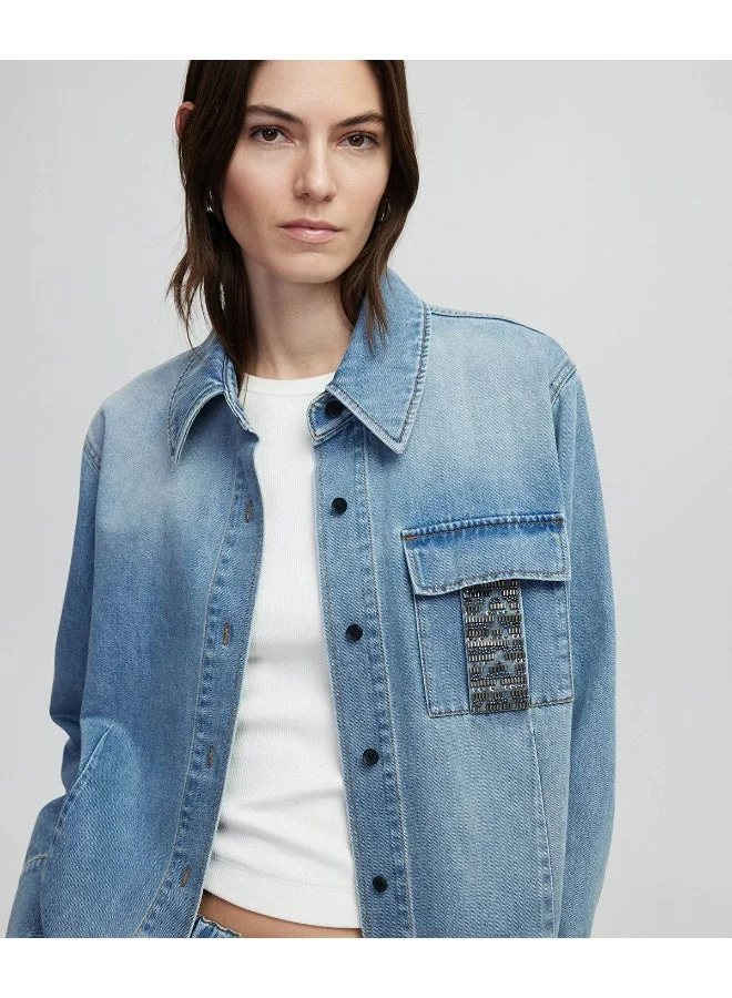 Ipekyol Regular Fit Embroidered Denim Shirt