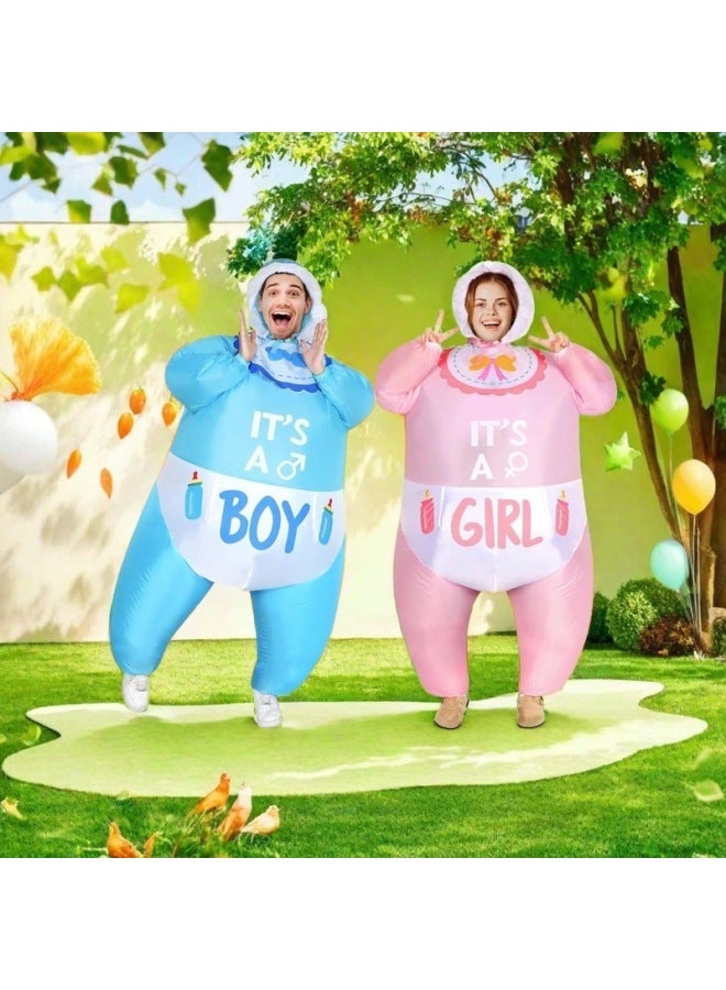 [Pink Only] Funny Boy & Girl Inflatable Baby Role-Playing Halloween Giant Baby Doll Inflatable Baby Performance Costume - Color: [Pink Only] - Image 2