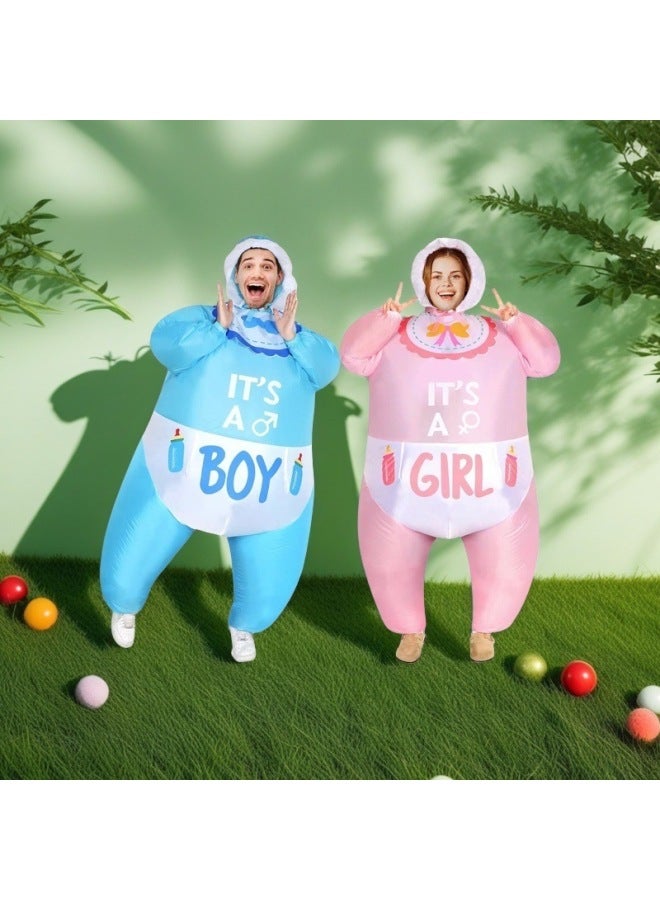 [Pink Only] Funny Boy & Girl Inflatable Baby Role-Playing Halloween Giant Baby Doll Inflatable Baby Performance Costume - Color: [Pink Only] - Image 3