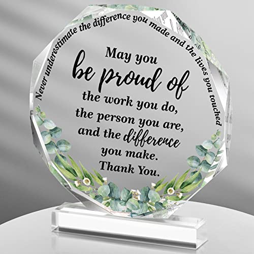 Yinder Thank You Gifts for Women Graduation Desk Decor Gifts for Teacher Coworker Doctor Nurse Leaving Job Inspirational Quotes Farewell Gift for Boss Staff Home Office Desk DecorCharming Nonagon