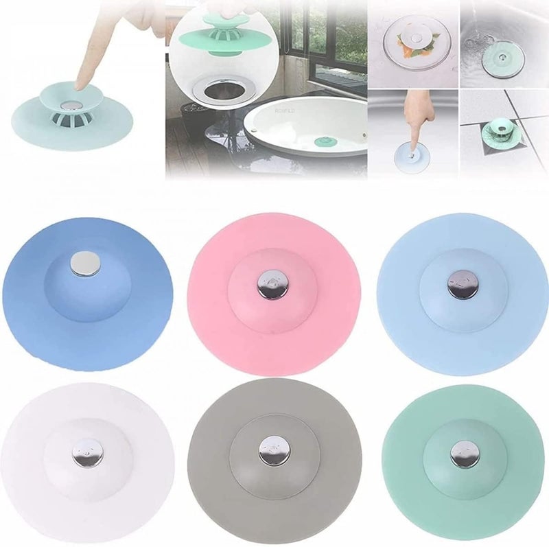 NIL JO Silicone Stopper and Filter Drain Stopper 2 in 1 Drainer Stopper with Hair Catcher Silicone and Filter/Strainer/Hair Catcher for Bathroom/Wash Basin/Kitchen Sink/Bathtub(2pcs) - Image 5