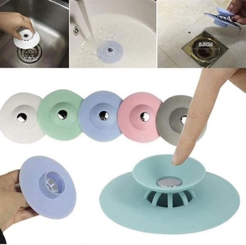 NIL JO Silicone Stopper and Filter Drain Stopper 2 in 1 Drainer Stopper with Hair Catcher Silicone and Filter/Strainer/Hair Catcher for Bathroom/Wash Basin/Kitchen Sink/Bathtub(2pcs) - Image 2