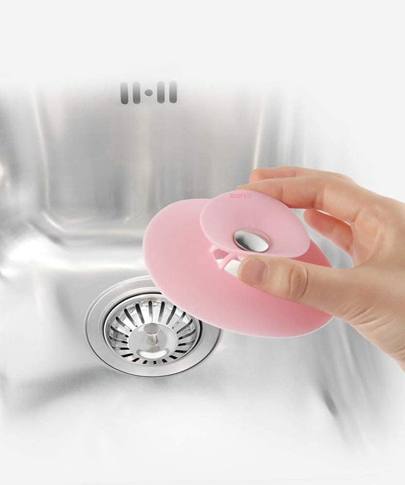NIL JO Silicone Stopper and Filter Drain Stopper 2 in 1 Drainer Stopper with Hair Catcher Silicone and Filter/Strainer/Hair Catcher for Bathroom/Wash Basin/Kitchen Sink/Bathtub(2pcs) - Image 3