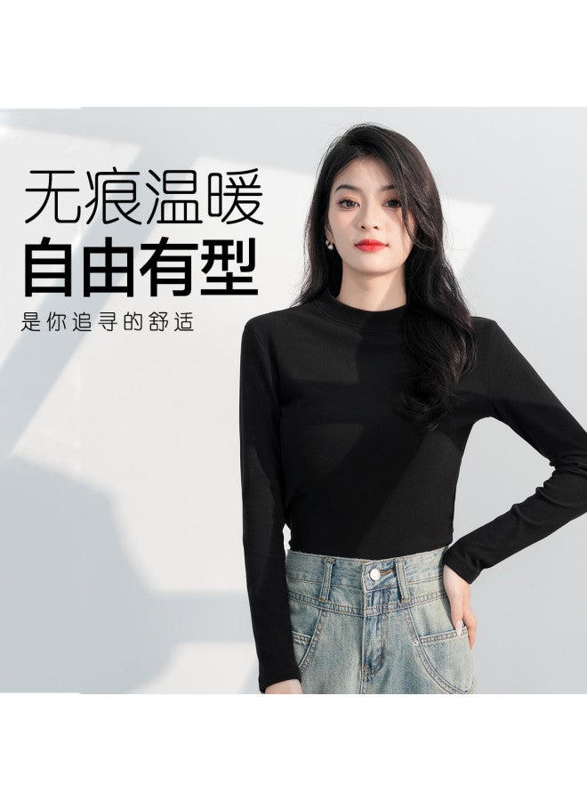 pincai 2025 New Autumn Winter Layering Black Round Neck Top Women'S Base Shirt - Image 3