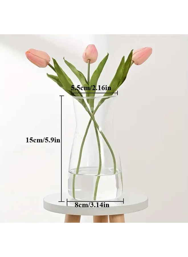 12 Clear Plastic Vases Transparent Grey Contemporary Cylinder Durable Table Decor For Wedding Party Home Dining Formal Events - Image 3