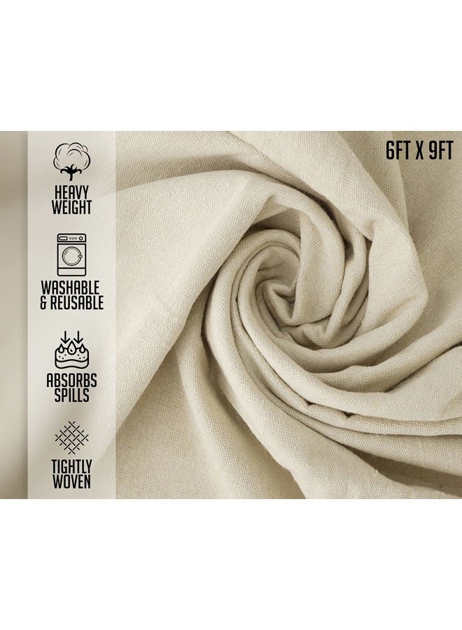 ZUPERIA Canvas Drop Cloth for Painting (Size 6 x 9 Feet - Pack of 4) - Pure Cotton Painters Drop Cloth for Painting, Furniture & Floor Protection - All Purpose Thick Canvas tarp with Double Stitched Edges. - Image 2