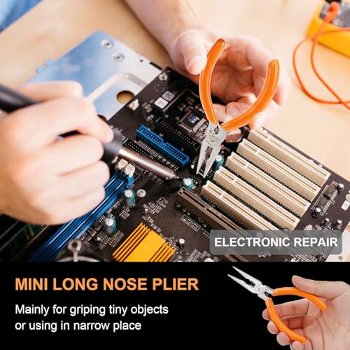 Rongon Small Needle Nose Pliers 5 Inch Precision Long Nose Plier Jewelry Pliers Tools Craftsman Tool Kit for Bending Wire, Handcraft, PCB Board, Working in Tight Areas - Image 2