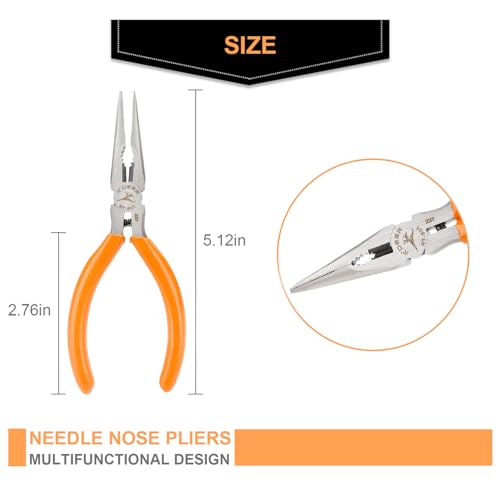 Rongon Small Needle Nose Pliers 5 Inch Precision Long Nose Plier Jewelry Pliers Tools Craftsman Tool Kit for Bending Wire, Handcraft, PCB Board, Working in Tight Areas - Image 5