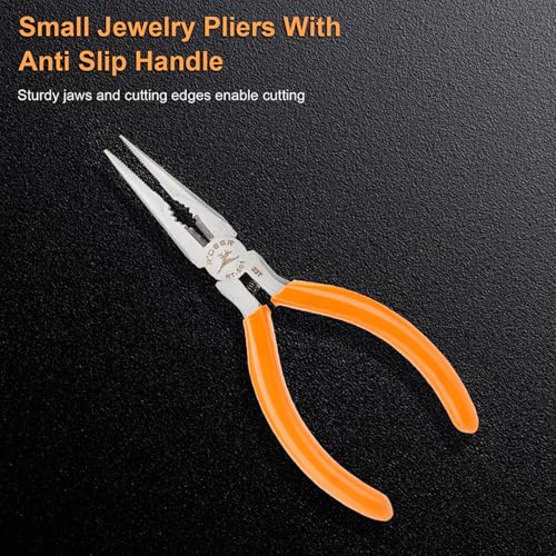 Rongon Small Needle Nose Pliers 5 Inch Precision Long Nose Plier Jewelry Pliers Tools Craftsman Tool Kit for Bending Wire, Handcraft, PCB Board, Working in Tight Areas - Image 3