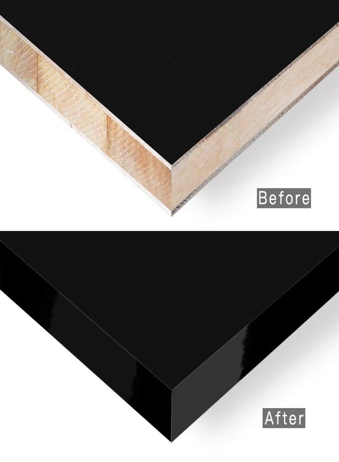 ZYJT Black Edge Banding, 7/8" x 25ft PVC Glossy Veneer Edging for Table Cabinet Furniture - Non-Glued - Image 3