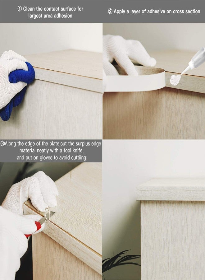 ZYJT Black Edge Banding, 7/8" x 25ft PVC Glossy Veneer Edging for Table Cabinet Furniture - Non-Glued - Image 4