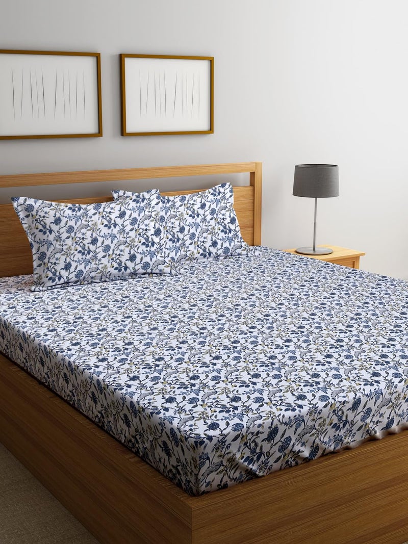 Ambra Linens Bed Sheet Set - 100% Cotton Soft & Smooth Flat Sheet for Double Bed, All-Season Use, Luxurious Bedding with 1 Bedsheet and 2 Pillowcases for Comfort, Style, and Durability - Image 2