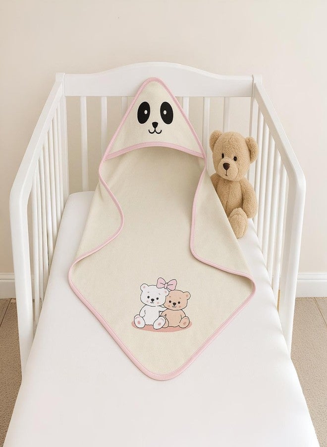 Adhigams Soft 100% Cotton Double Layered Hooded Wrapper Cum Blanket for Newborn Baby to 3 Years, 75×75 cm, Bus Print Sky Blue (Lightweight & Breathable) - Image 2