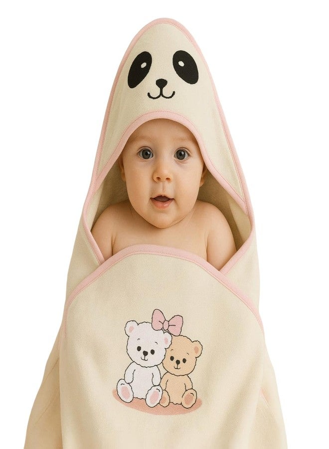 Adhigams Soft 100% Cotton Double Layered Hooded Wrapper Cum Blanket for Newborn Baby to 3 Years, 75×75 cm, Bus Print Sky Blue (Lightweight & Breathable) - Image 1
