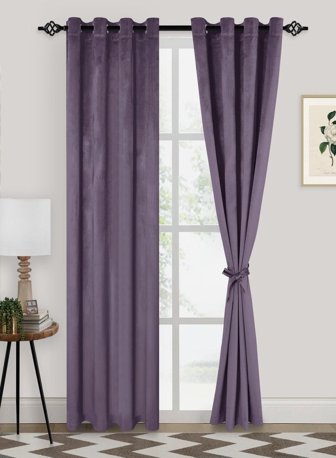 XWZO Purple Velvet Curtains 84 Inches Long, Elegent Soft Luxury Curtains for Living Room, Thermal Insulated Room Darkening Purple Curtain for Bedroom Decor, Velvet Drapes Set 2 Panels - Image 1