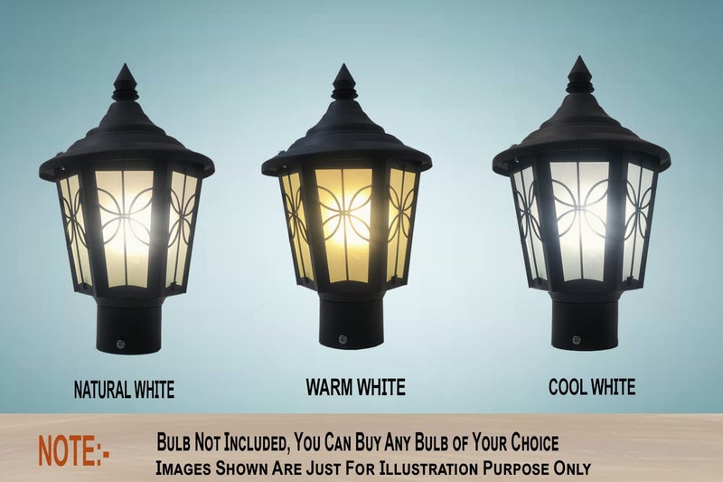 DarkVision Metal and Glass Gate Light for Home Gate Waterproof Gate Lamps for Main Gate Outdoor Garden Light Pillar Gate Lights GL 522 Pack of 1 Bulb Not Included - Image 5