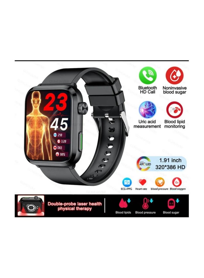 AROAQ Non-invasive Smart Watch Men Women Blood Fat Uric Acid Health Monitor Bluetooth Call Medical Grade Sports - Image 1