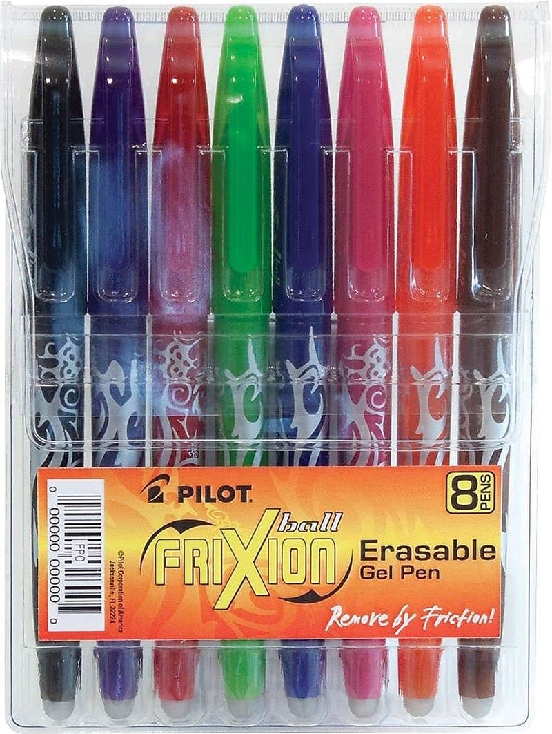 Pilot, FriXion Ball Erasable & Refillable Gel Ink Pens, Fine Point 0.7 mm, Pack of 8, Assorted Colors - Image 3
