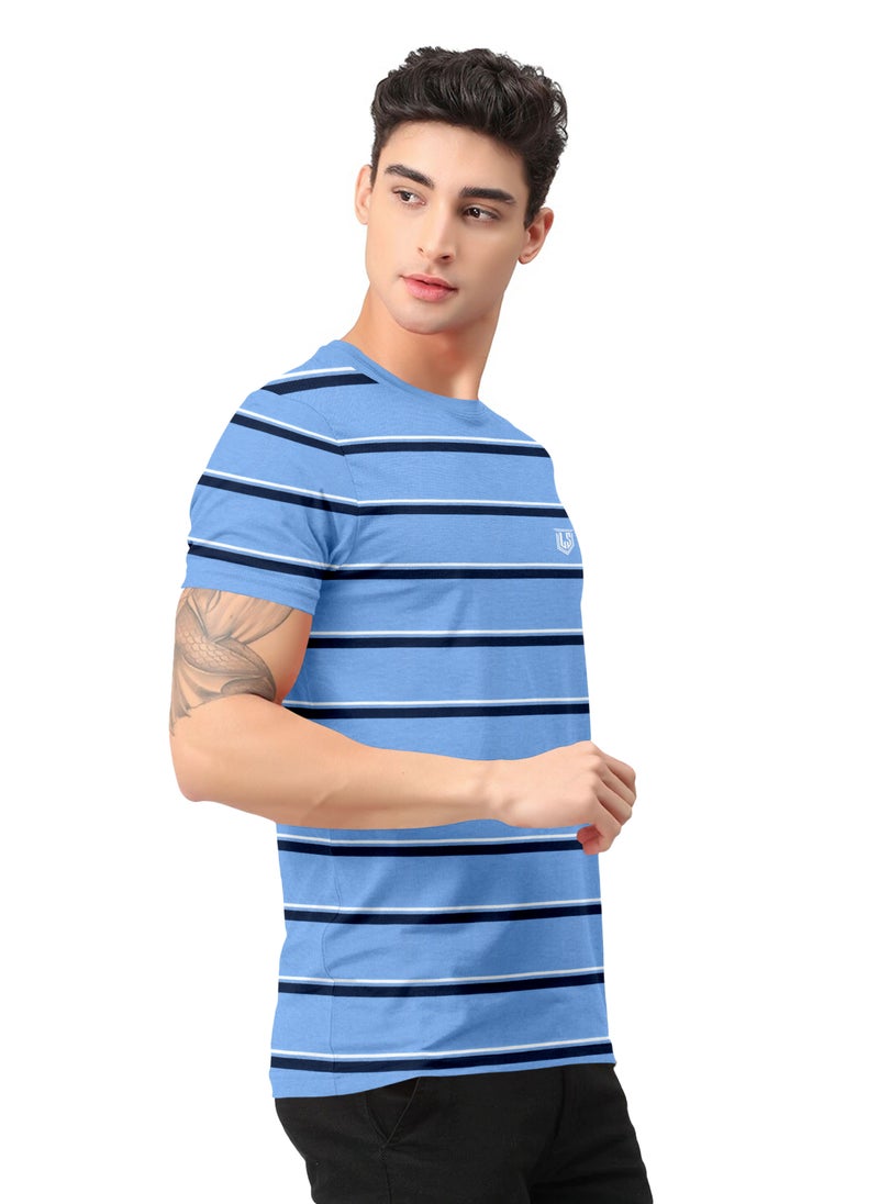 Men's Round Neck Cotton Blend Casual Stripe T Shirt - pzsku/Z11D5B796B911CE32C79AZ/45/_/1679408272/b4fb46f6-cbd3-4384-8d35-22cd59403f5e