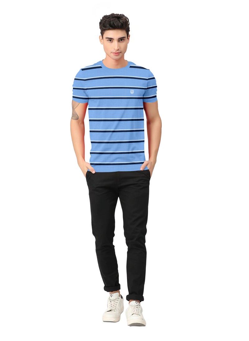 Men's Round Neck Cotton Blend Casual Stripe T Shirt - pzsku/Z11D5B796B911CE32C79AZ/45/_/1679408274/3e3957ba-8146-4295-8157-2209d0c79eef