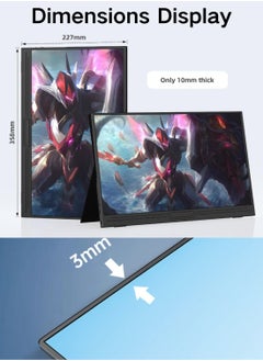 HILUKE Portable Monitor, 15.6in 1080P FHD Laptop Monitor USB-C HDMI External Computer Display HDR IPS Gaming Monitor w/Smart Cover & Speaker, 2nd Screen for PC Mac Phone Switch PS5  - Image 5