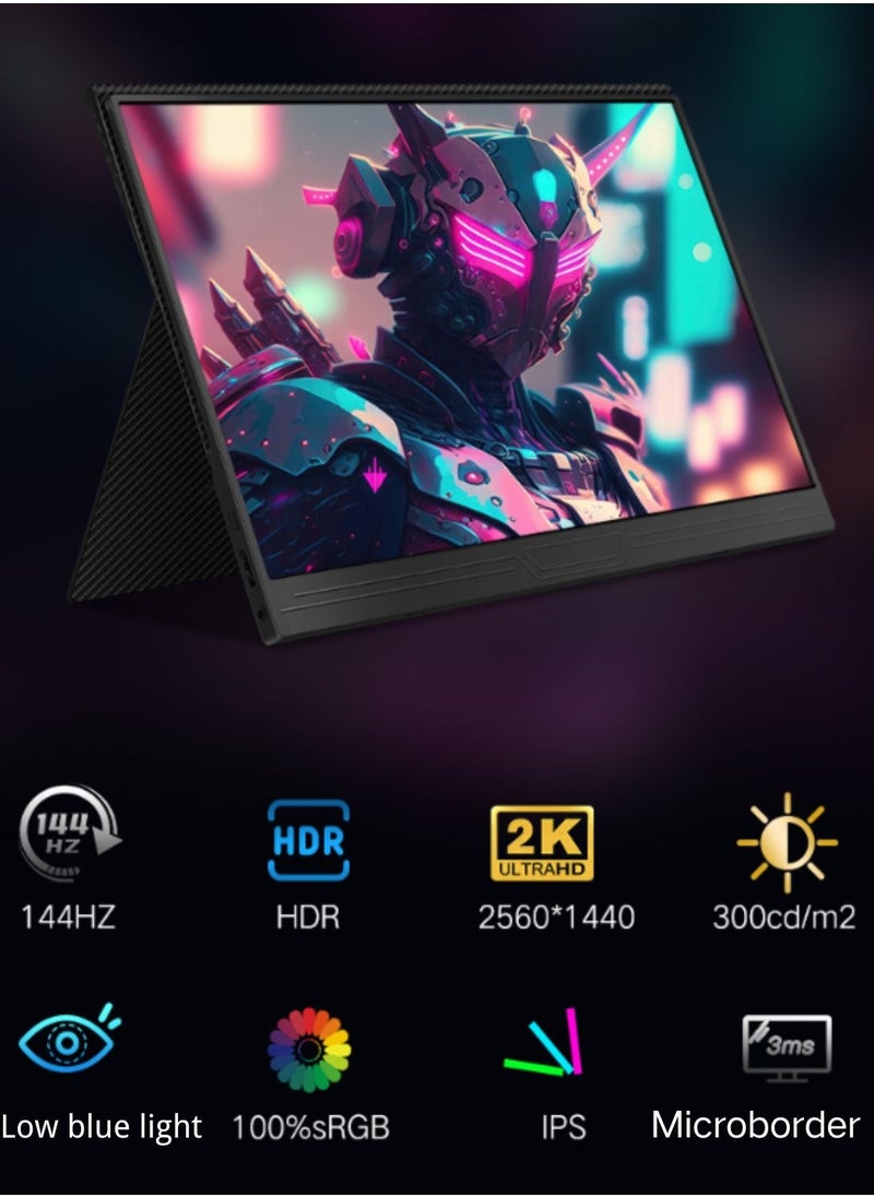 HILUKE - Portable Monitor, 15.6in 1080P FHD Laptop Monitor USB-C HDMI External Computer Display HDR IPS Gaming Monitor w/Smart Cover & Speaker, 2nd Screen for PC Mac Phone Switch PS5 - Image 1