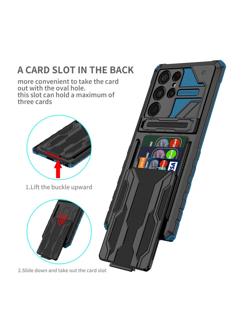 RICOONLINE - Shockproof Protective Cases Cover Compatible for Samsung Galaxy S22Ultra Blue - Image 1