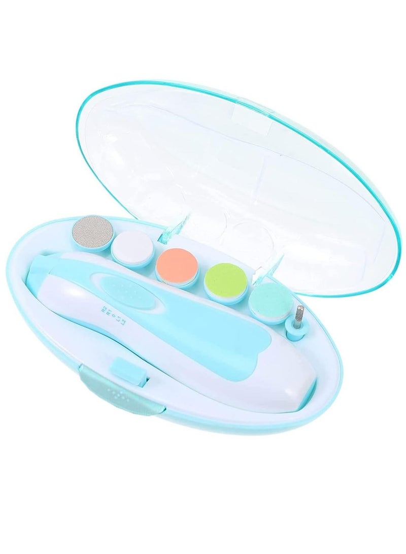 Baby Nail Trimmer Electric Baby Nail File 6 in 1 Baby Nail File Clipper with Led Light and Grinding Heads for New Born Infant Toddlers Adults - Image 1