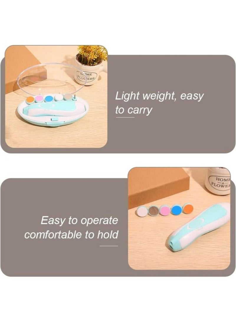 Baby Nail Trimmer Electric Baby Nail File 6 in 1 Baby Nail File Clipper with Led Light and Grinding Heads for New Born Infant Toddlers Adults - Image 4