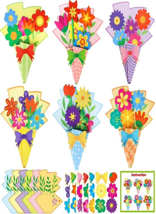 WorldBazaar Spring Flower Crafts for Kids 24 Sets Mother's Day Crafts Teacher Nurse Thankful Making Kit April May Office Family Classroom Activities - Image 1