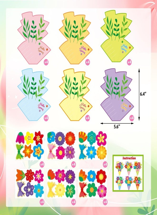 WorldBazaar Spring Flower Crafts for Kids 24 Sets Mother's Day Crafts Teacher Nurse Thankful Making Kit April May Office Family Classroom Activities - Image 2
