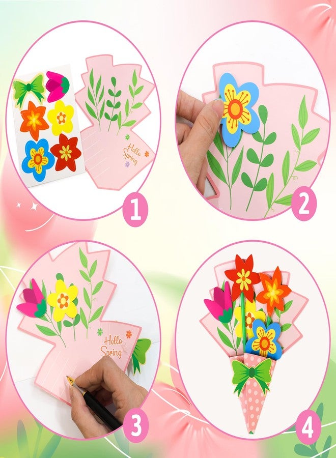 WorldBazaar Spring Flower Crafts for Kids 24 Sets Mother's Day Crafts Teacher Nurse Thankful Making Kit April May Office Family Classroom Activities - Image 3