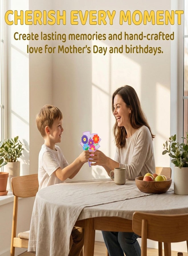 WorldBazaar Spring Flower Crafts for Kids 24 Sets Mother's Day Crafts Teacher Nurse Thankful Making Kit April May Office Family Classroom Activities - Image 5