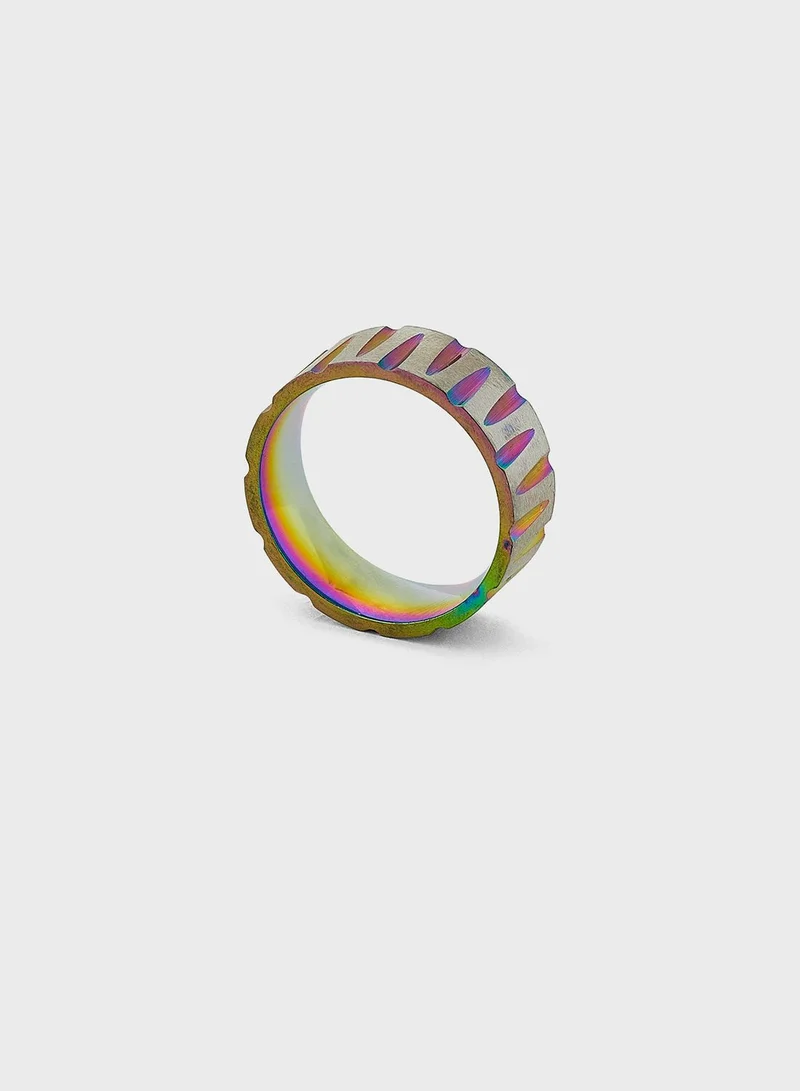 Seventy Five Embossed Hologram Ring