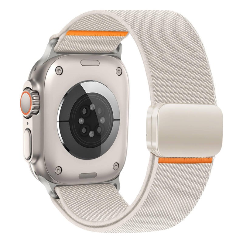 سوار ساعة ذكية باللون أسود قابل للتعديل سوار نايلون حلقي متوافق مع Apple Watch 38/40/41/42/44/45/49mm بملاءمة قابلة للتعديل وحزام بديل - Image 5