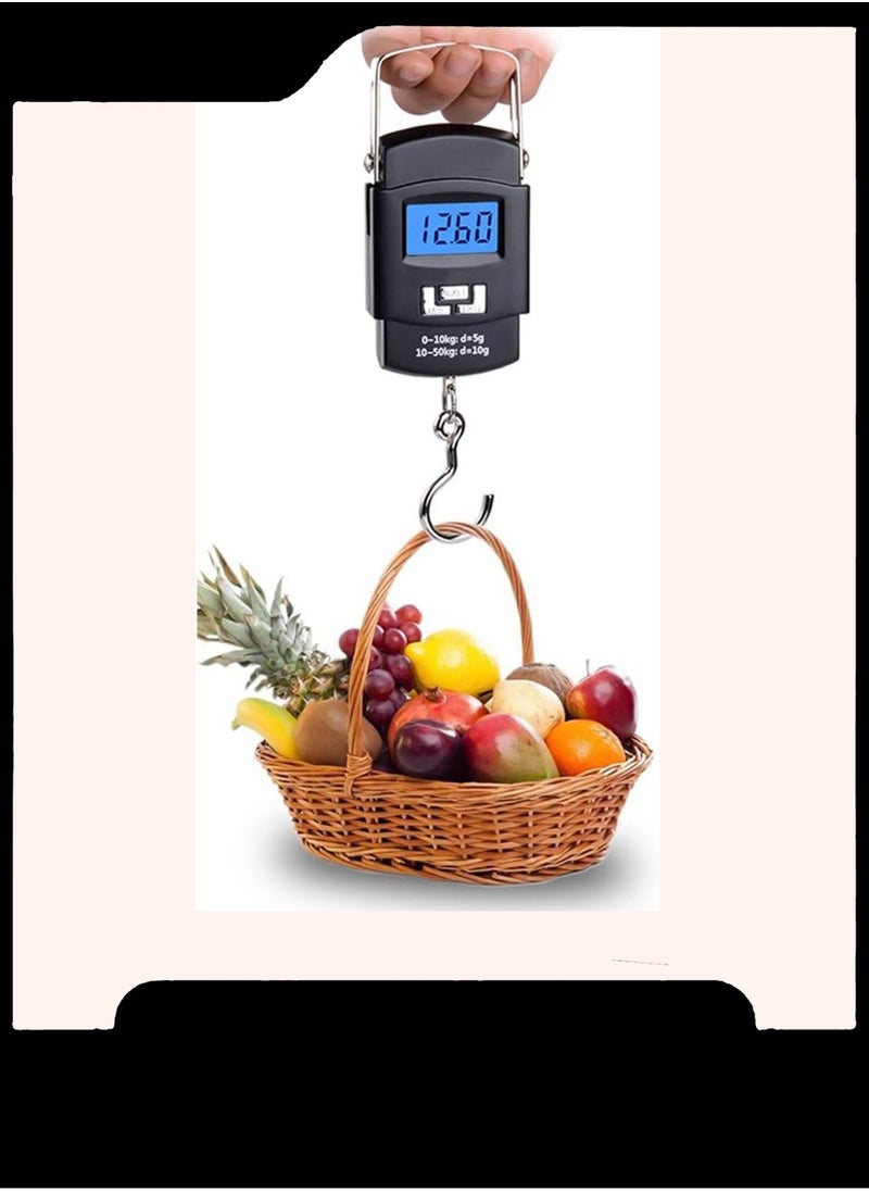 Generic - Portable Digital 50 Kg Weighing Hanging Scale with Big Hook (Black) 50 kg - Image 1